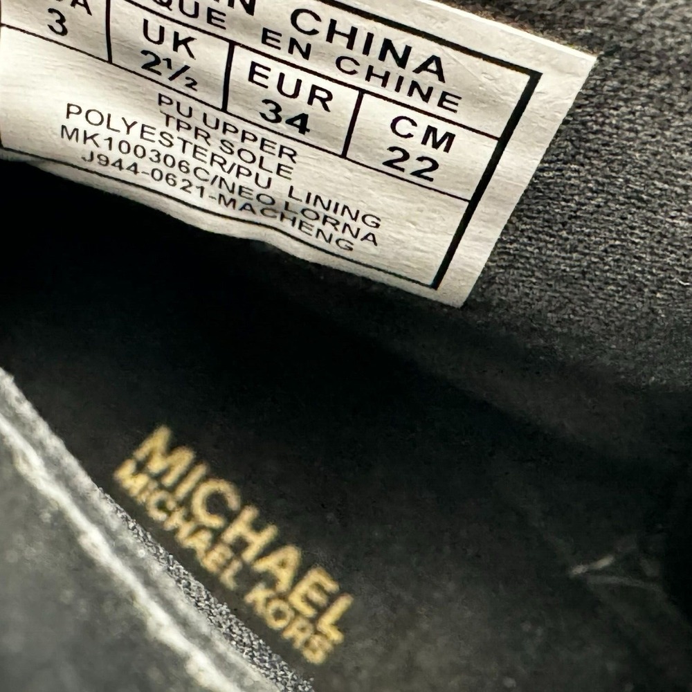 MICHAEL KORS Women's size 5 ( Youth 3) Neo Lorna Logo Print Wedge Booties‎ Shoe - Picture 7 of 7